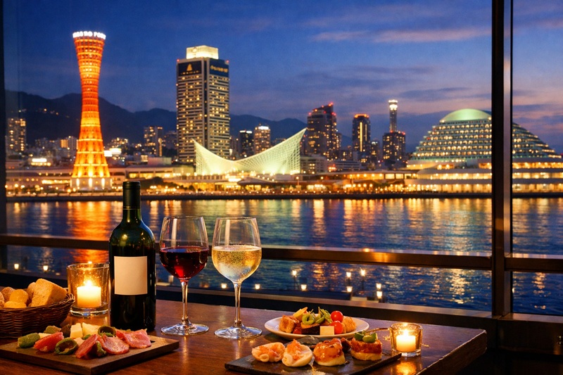 神戸ワイン会　シノワーズトップ夜景